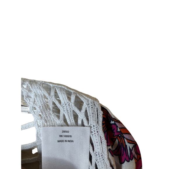 Colleen Lopez Floral Crochet Knit Cardigan XS/S - Picture 7 of 9